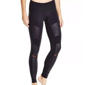 Alo Yoga Leggings Black Moto High Rise Full Length Workout Active Small Stretch